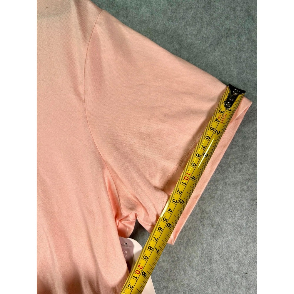 Ambrielle Pajama Set Womens Medium Pink Beige Butterfly Print Stretch Sleepwear - Picture 7 of 16